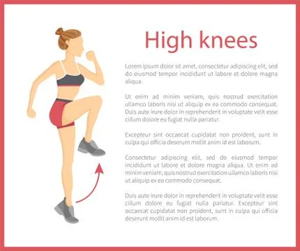 High Knees Poster Text Sample Vector Illustration Illustrazione stock