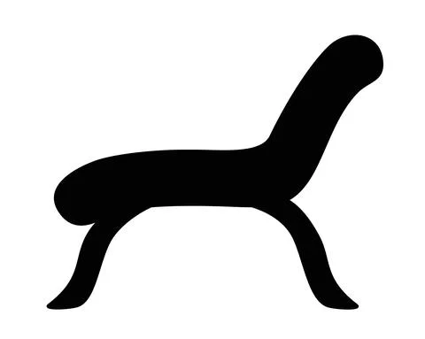 High-legged couch or chaise longue - vector silhouette illustration for logo Stock Illustration