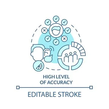 High level of accuracy turquoise concept icon Stock Illustration