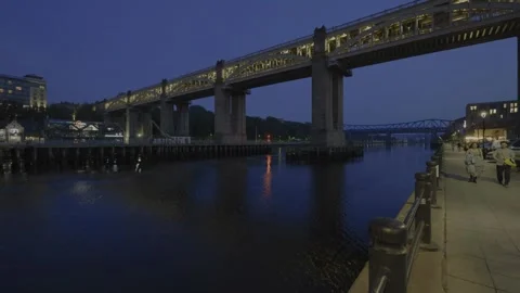 The High Level Bridge, River Tyne, Newcastle Stock Footage 342322072