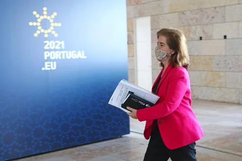 High-level Conference on the Future of Work, Lisbon, Portugal - 09 Mar 2021 Stock Photos
