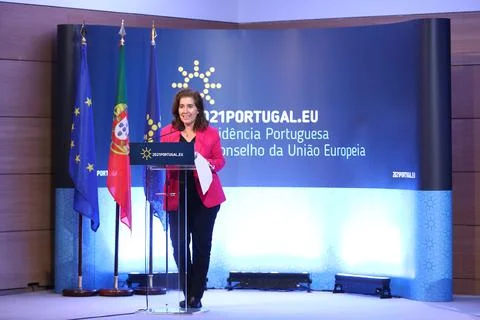 High-level Conference on the Future of Work, Lisbon, Portugal - 09 Mar 2021 Stock Photos