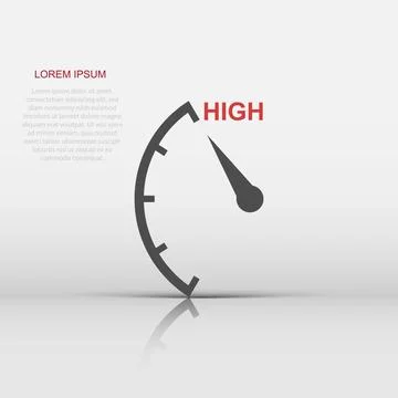 High level icon in flat style. Speedometer, tachometer sign illustration pi.. Stock Illustration