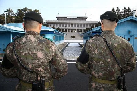 High level inter-Korean talks, Panmunjom, Korea - 09 Jan 2018 Stock Photos