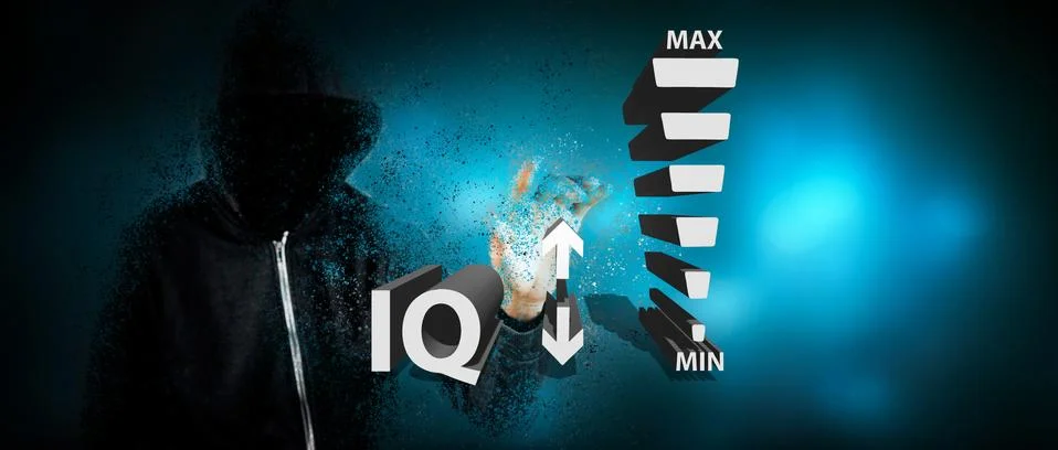 High level of IQ concept,hackers 3D rendering Stockfoto's