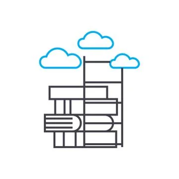 High level of knowledge vector thin line stroke icon. High level of knowledge Stock Illustration