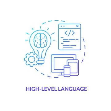 High level language blue gradient concept icon Stockillustratie