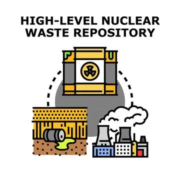 High level nuclear waste repository icon concept Stock Illustration