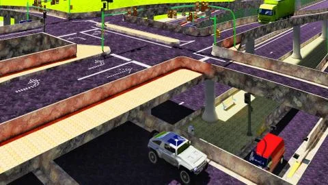 High-level overpass Stock Illustration