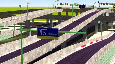 High-level overpass Stock Illustration