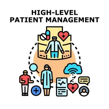 High level patient management and healthcare optimization process Stock Illustration