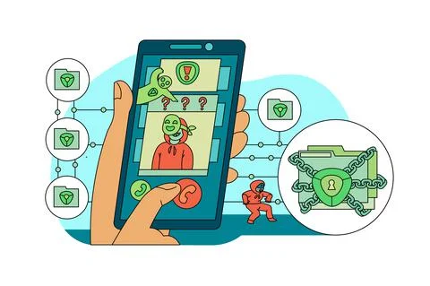 High level of smartphone protection Stock Illustration