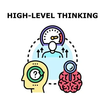 High level thinking process improving critical analysis and problem solving 스톡 일러스트
