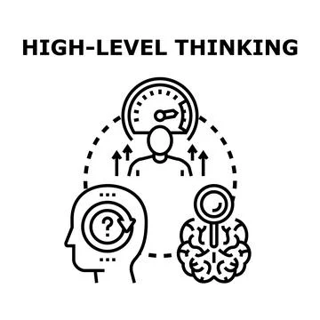 High level thinking process improving critical analysis and problem solving Stock Illustration