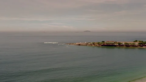 High level view on Copacabana Beach Stock Footage 64863485