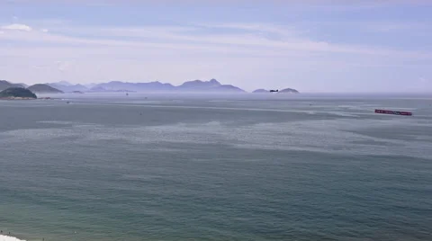 High level view on Copacabana Beach Stock Footage 64863527