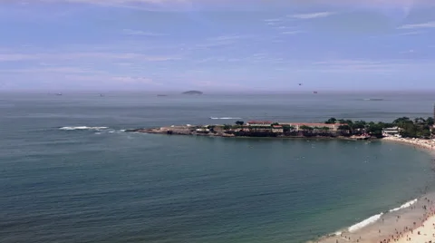 High level view on Copacabana Beach Stock Footage 64863810