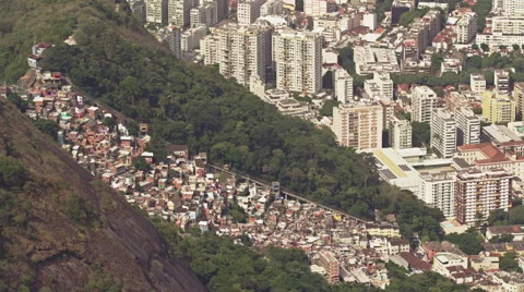 High level view on Favela Santa Marta Stock Footage 64865009