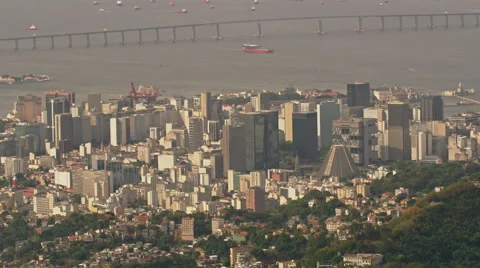 High level view on Inner City with Metropolitan Cathedral Stock Footage 64864732