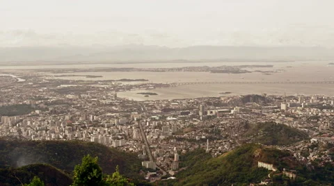 High level view of Inner City with Harbor Video stock 64864828