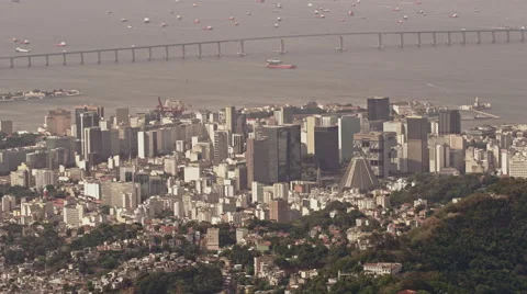 High level view of Inner City with Metropolitan Cathedral Stock Footage 64864864