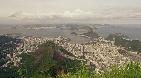 High level view of Inner City with Sugar Loaf Stock Footage 64864881