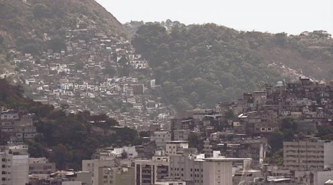 High level view of Rocinha Favelas Stock Footage 64864997