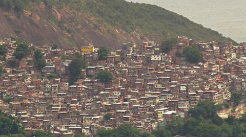 High level view of Rocinha Favelas Video stock 64865036