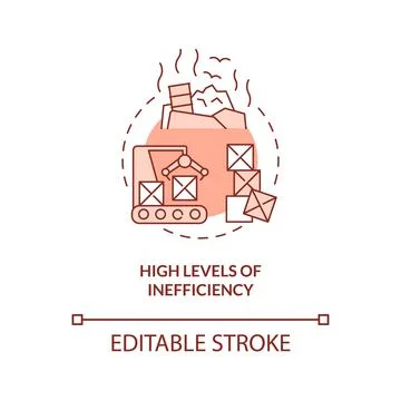 High levels of inefficiency red concept icon Stock Illustration