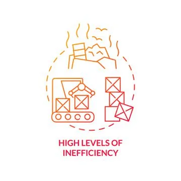 High levels of inefficiency red gradient concept icon Stock Illustration