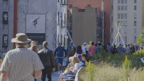 The High Line a elevated linear park in New York Stock Footage 127943292