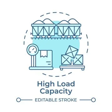 High load capacity monochrome blue concept icon Stock Illustration
