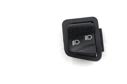 High-low light switch motorcycle black color isolated on white background. Stock Photos
