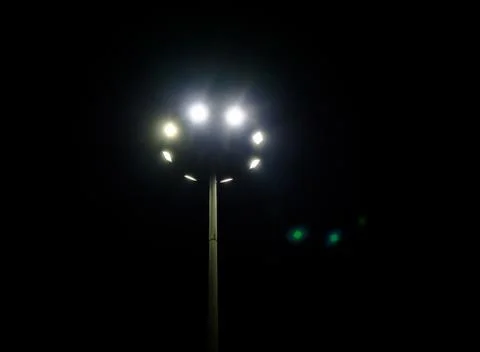 High Mast Lighting Pole, night view Stock Photos