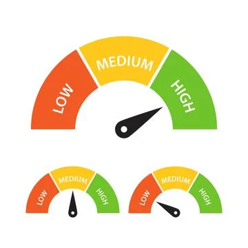 High medium low meter icon vector for graphic design, logo, website, social m 스톡 일러스트