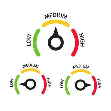 High medium low meter icon vector for graphic design, logo, website, social m Stock Illustration