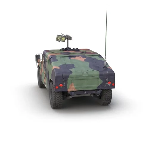 High Mobility Multipurpose Wheeled Vehicle Humvee Camo Pond Stock Footage 283977257