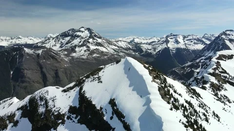 High Mountain Alpine Landscape, Tilt to Valley, Aerial Drone View Stock Footage 169558556
