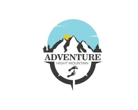 High Mountain icon Logo Template Stock Illustration