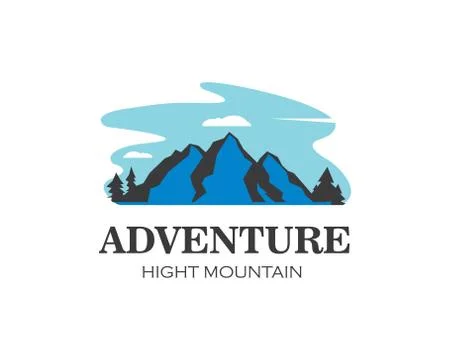 High Mountain icon Logo Template Stock Illustration