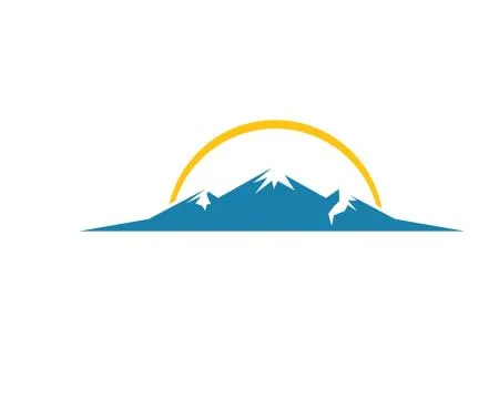 High Mountain icon Logo vector illustration design Illustrazione stock