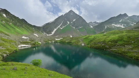 High Mountain Lake Mirror Reflection Scenic Nature Landscape Vidéo 329167542