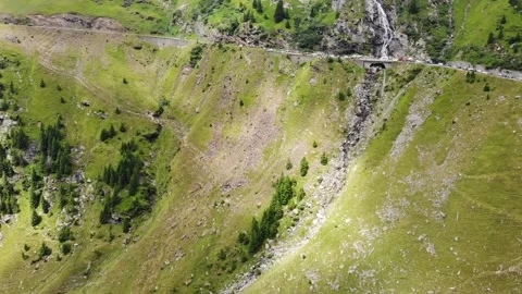 High mountain landscape and view on Capra waterfall near Transfagarashan road Stock Footage 194476302