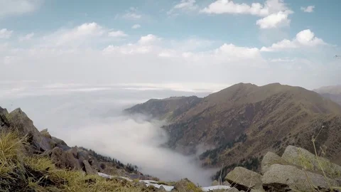 High Mountain Landscape With Clouds. Timelapse Video stock 71336868
