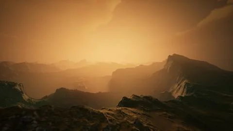 High mountain peaks covered with dramatic heavy fog Illustrazione stock