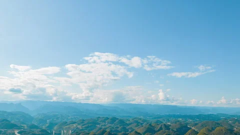 High Mountain Range with Clouds Aerial Time Lapse Video Stock Footage 319986344