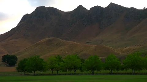 High mountain ranges against the sky in the evening Te Mata Peak Stock Footage 131773498