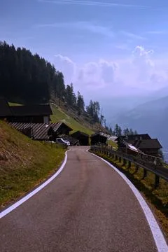 A high mountain road. Stock Photos
