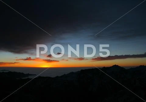 High mountain sea of clouds and sunrise, 5200 meters above sea level