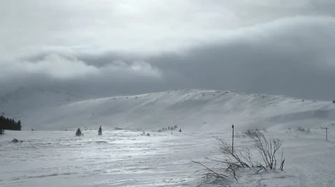 High mountain slope during a snowstorm Stock Footage 21992845